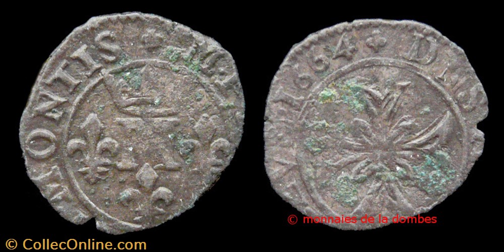 monnaies france feodales anne marie louise orleans 1650 1693 liard 1664