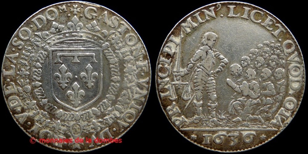 1636 - Gaston d'Orleans (1627-1650), Jeton, argent monnaies paranumismatique jetons poids 1636 gaston orleans 1627 1650 jeton argent