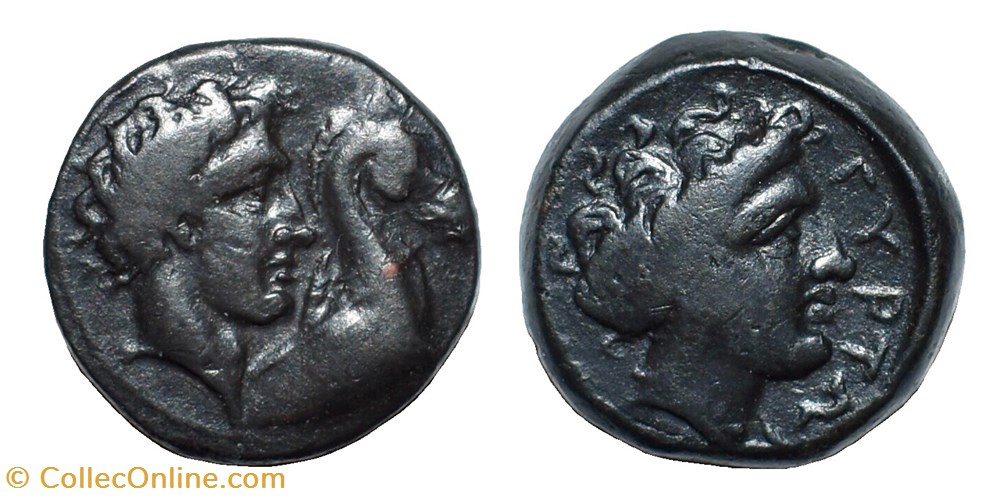 Gyrton, Thessaly AE Dichalkon coins antique b greek gyrton thessaly ae dichalkon