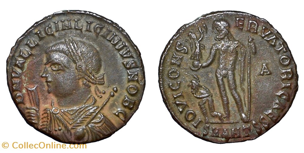 Licinius II AE Follis, Jupiter coins ancient b to roman republican imperial licinius ii ae follis jupiter