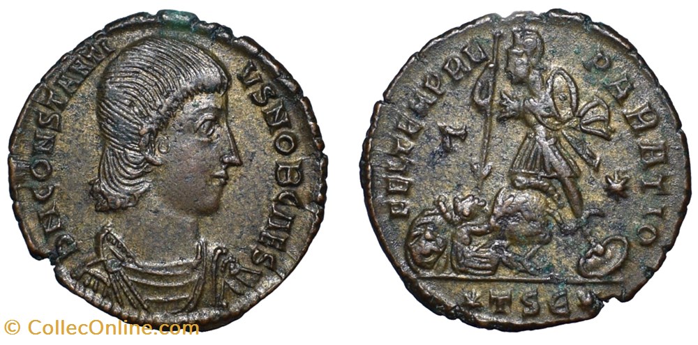 coins antique b to roman republican imperial constantius gallus ae centenionalis falling horseman