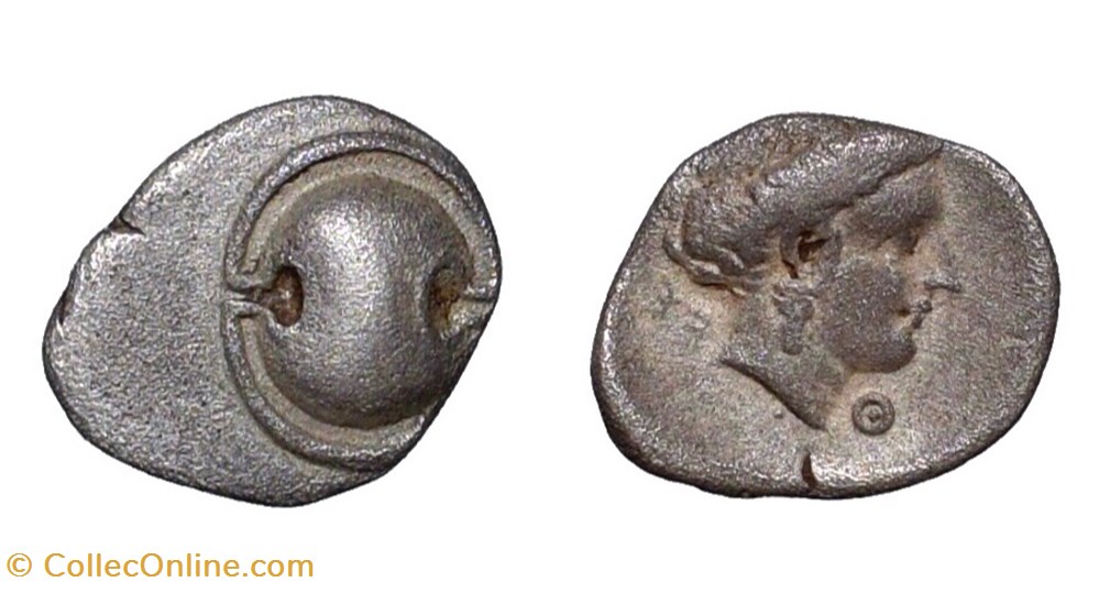 coins antique c to greek thespiae boeotia ar obol