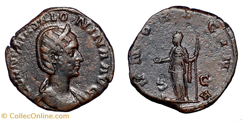 coins ancient b c to roman republican imperial salonina ae sestertius juno
