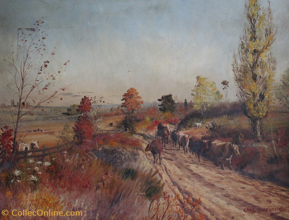 Cows in Autumn art antiquities folk cows in autumn