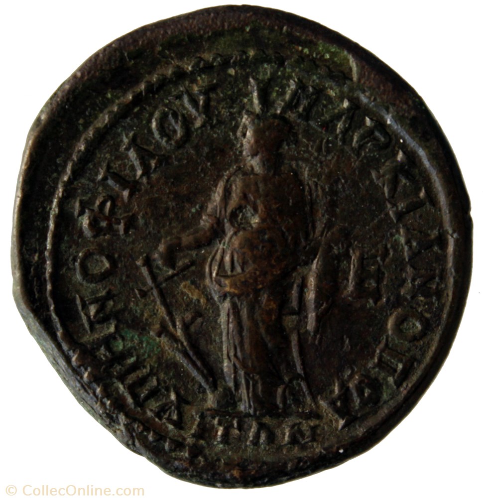 Pentassaria Gordien et Sarapis Tyche monnaie antique av jc romaine provinciale pentassaria gordien et sarapis tyche