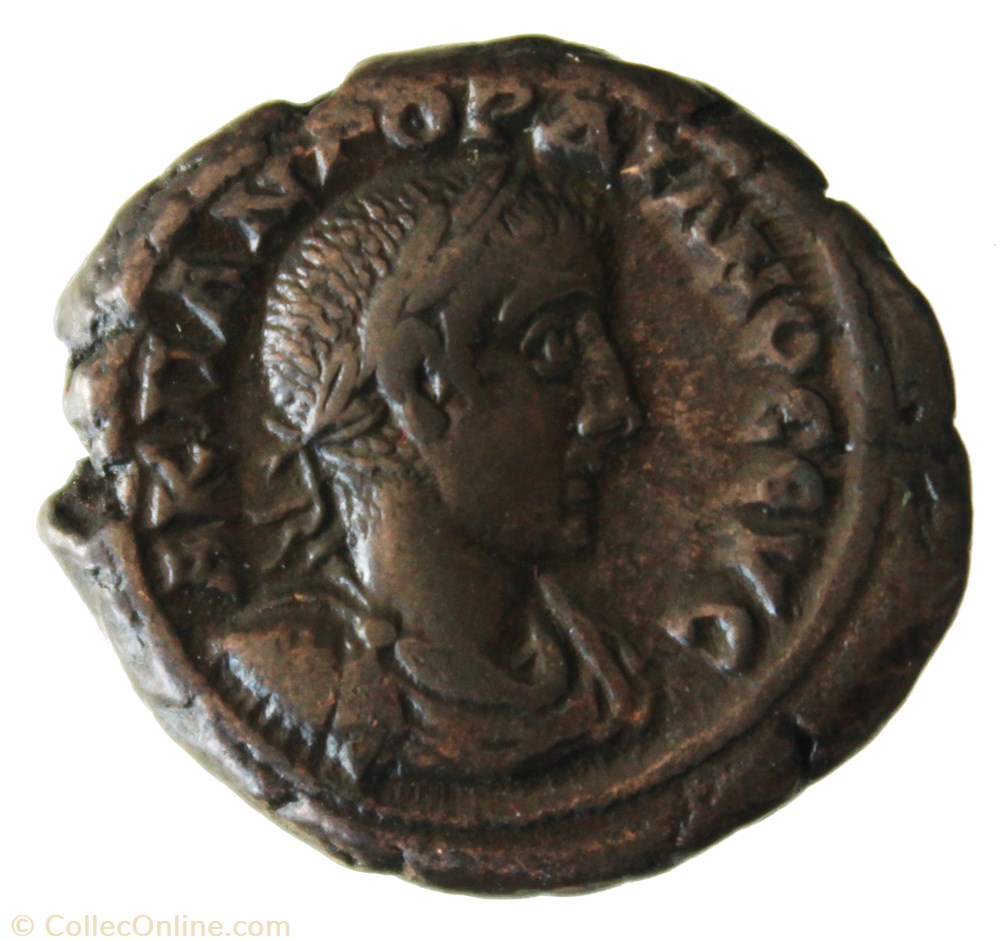 monnaie antique av jc ap romaine provinciale gordien auguste an 5 tyche