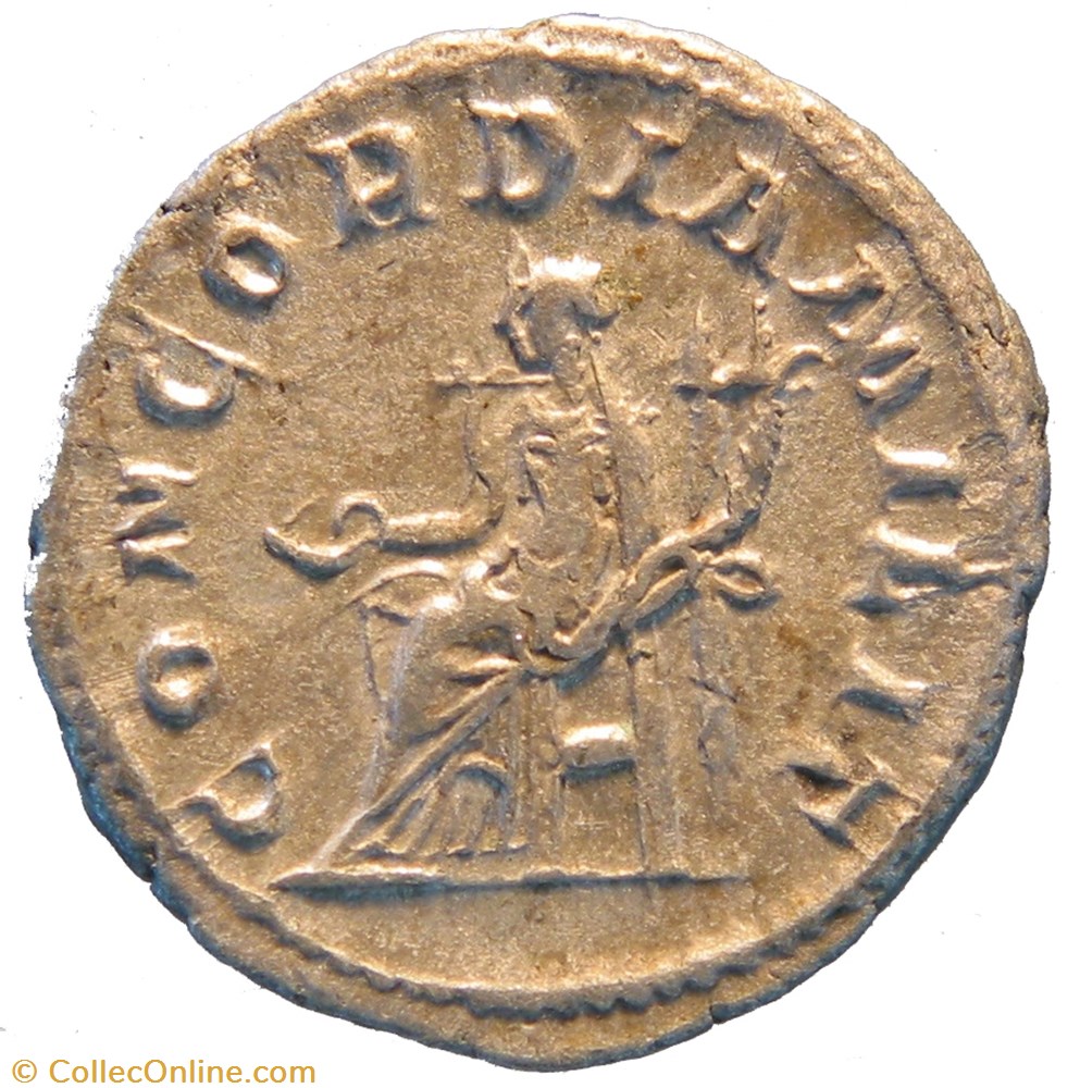 antoninien 3e émission 3e phase concordia milit monnaie antique av jc ap romaine antoninien 3e emission 3e phase concordia milit