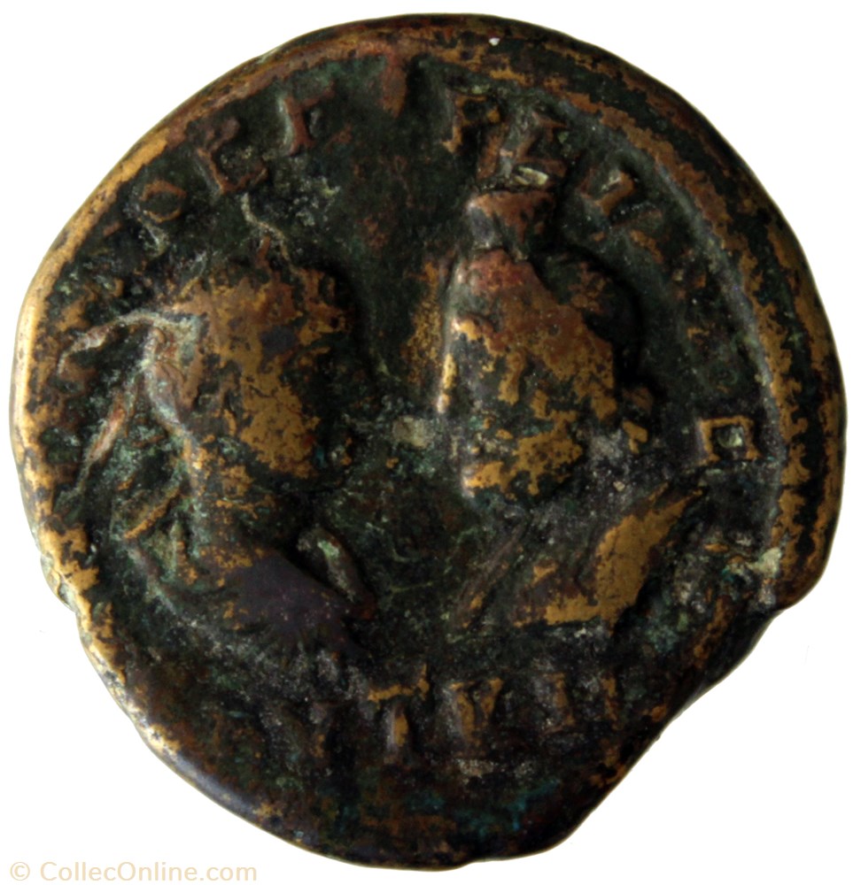 Pentassaria Gordien et Sarapis Tyche assise monnaie antique av jc romaine provinciale pentassaria gordien et sarapis tyche assise
