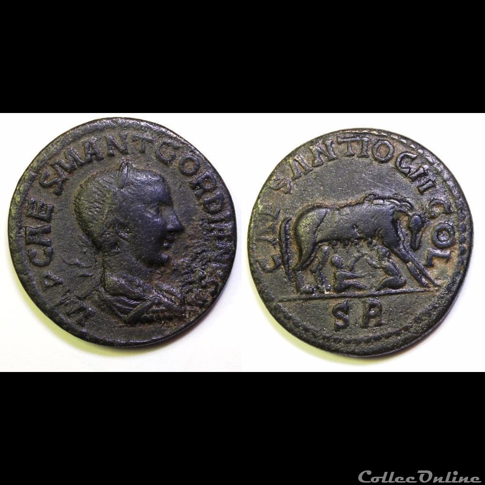 Deuxième émission Gordien AE 33 louve monnaie antique av jc ap romaine provinciale deuxieme emission gordien ae 33 louve