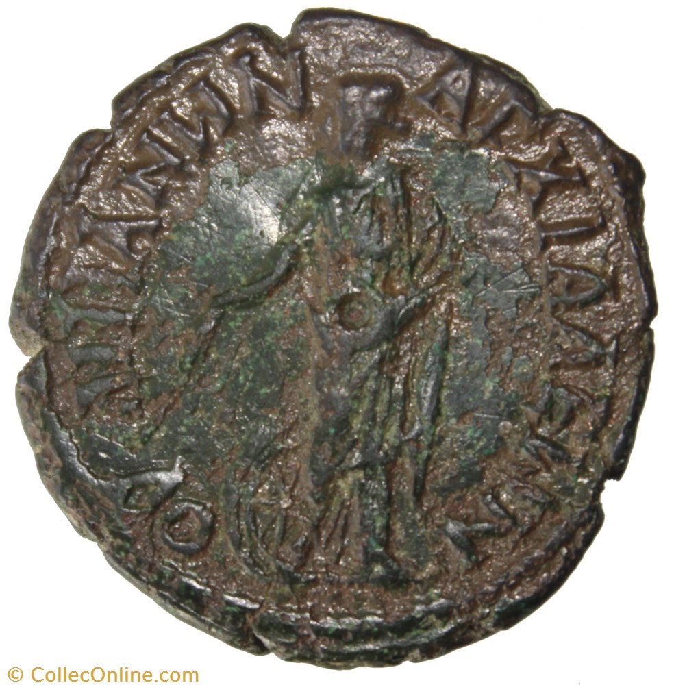 monnaie antique av jc ap romaine provinciale gordien et tranquilline pentassaria nemesis