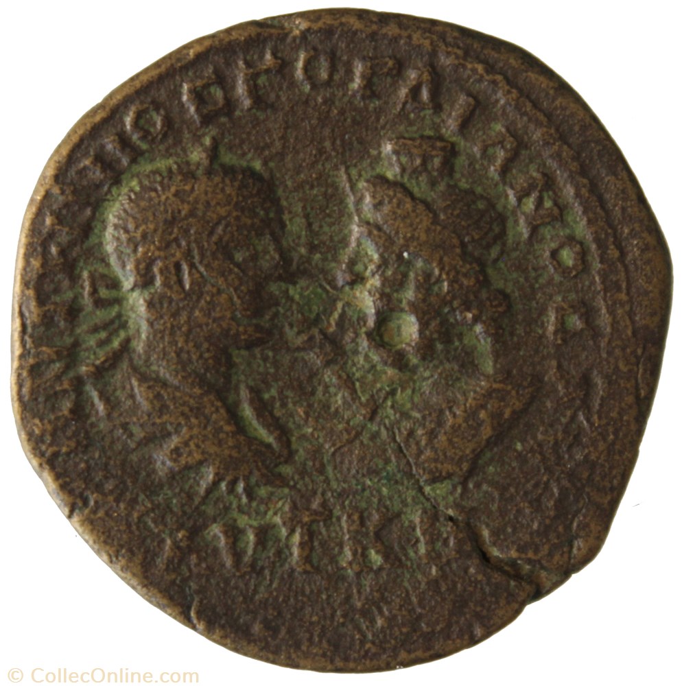 Pentassaria Gordien et Sarapis Tyche monnaie antique av jc romaine provinciale pentassaria gordien et sarapis tyche