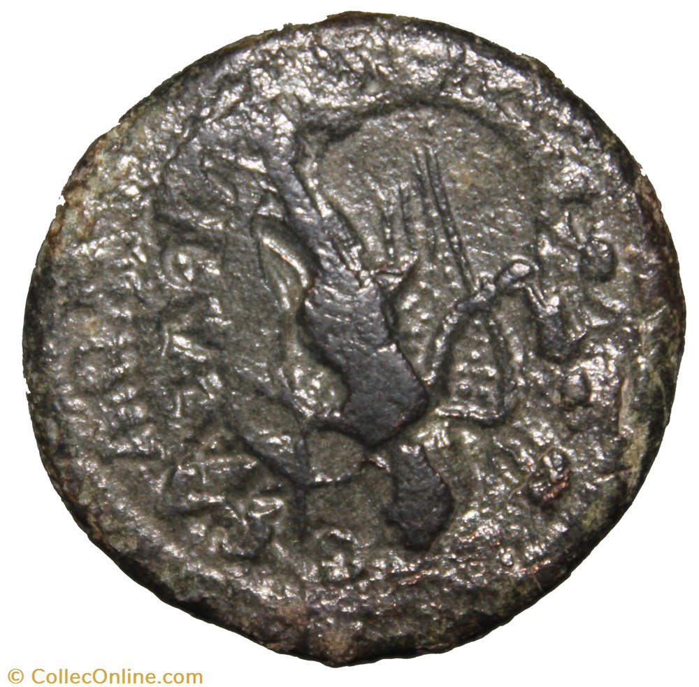 Gordien Triassaria Nike refrappe d'incus 3 monnaie antique av jc romaine provinciale gordien triassaria nike refrappe incus