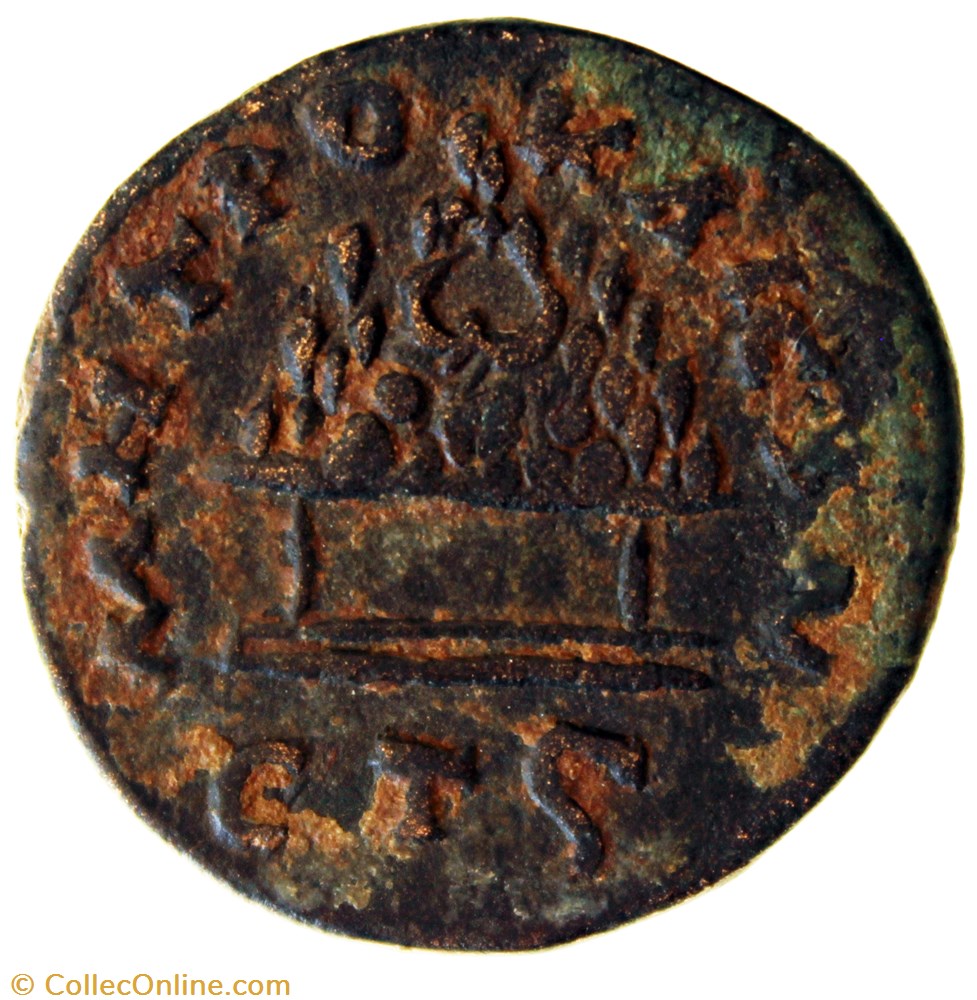 Tetrassaria an 6 Mont Argée sur un autel anépigraphe monnaie antique av jc romaine provinciale tetrassaria an 6 mont argee sur un autel anepigraphe