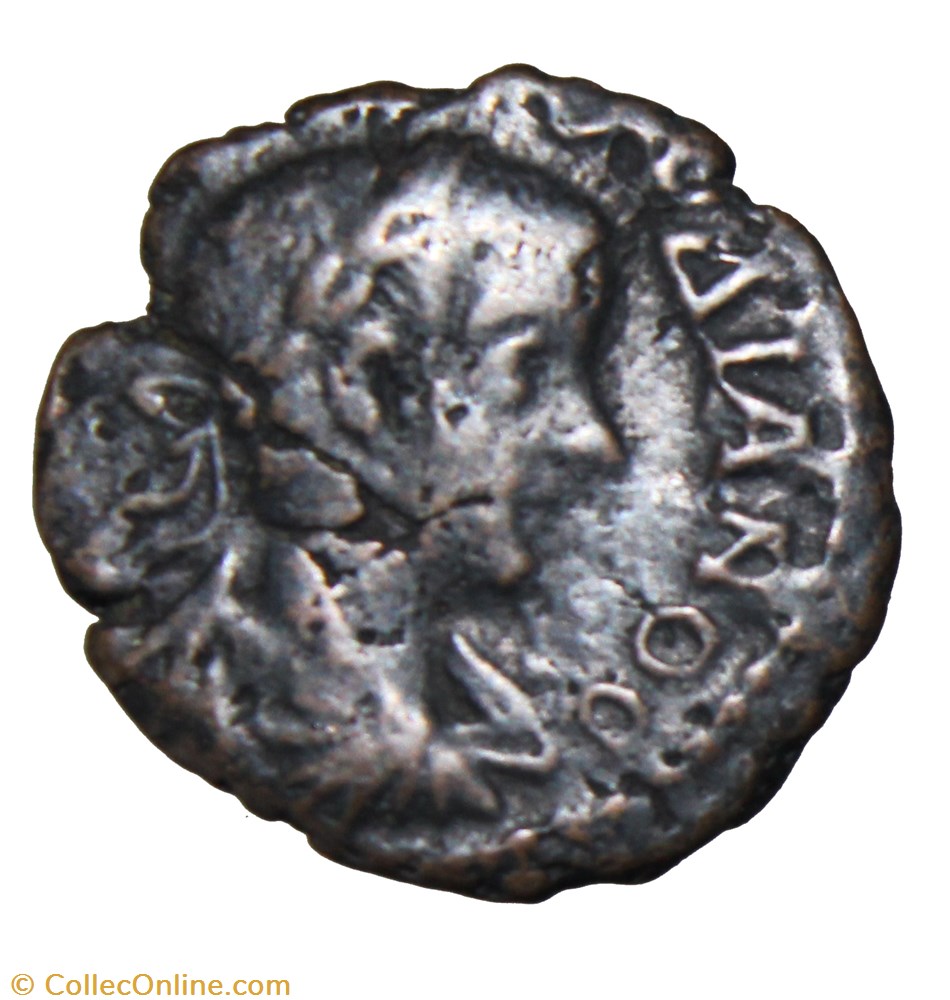 monnaie antique av jc ap romaine provinciale gordien assarion panier et serpent
