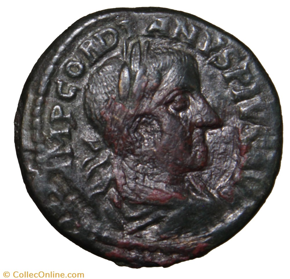 Diassaria Gordien lauré, Temple de genius monnaies antiquite av jc ap romaines provinciales diassaria gordien laure temple de genius