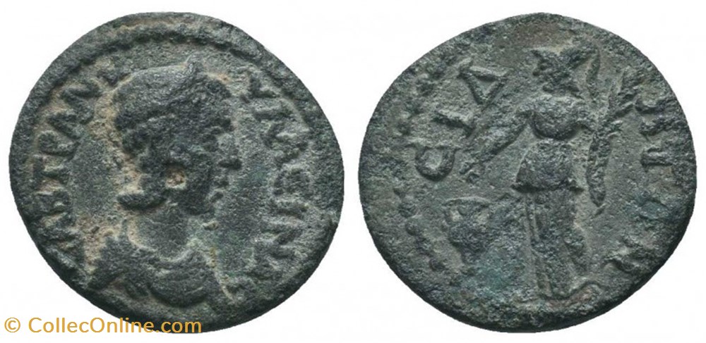 Side Tranquilline AE18 athena monnaie antique av jc ap romaine provinciale side tranquilline ae18 athena