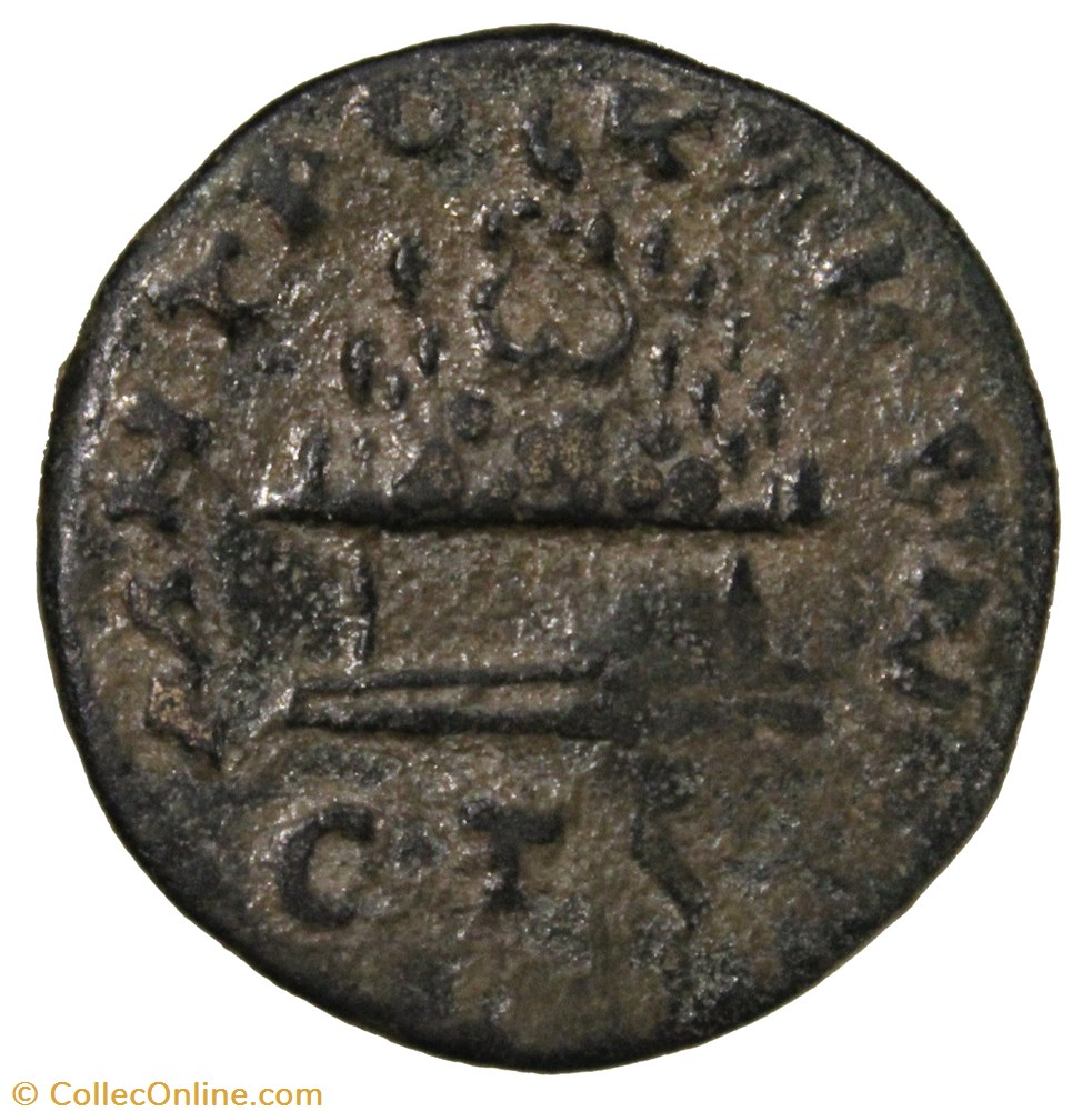 Tetrassaria an 6 Mont Argée sur un autel anépigraphe monnaie antique av jc romaine provinciale tetrassaria an 6 mont argee sur un autel anepigraphe