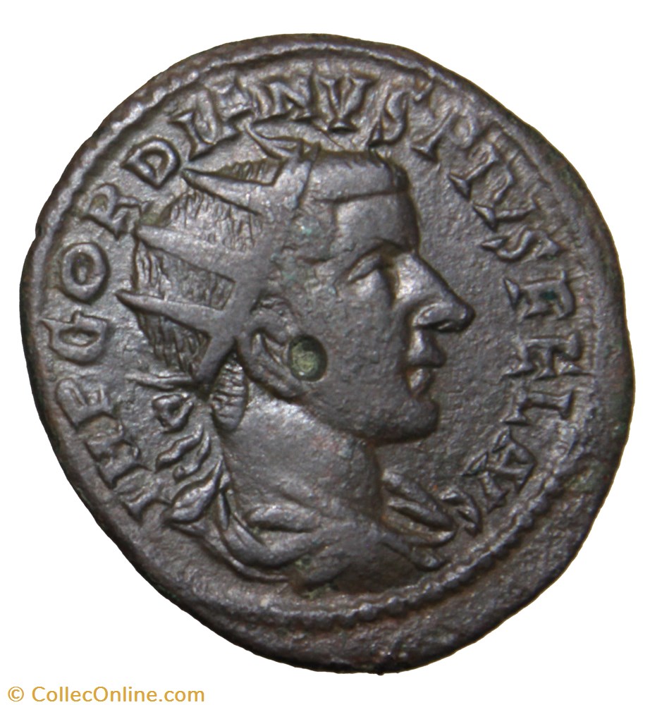 monnaie antique av jc romaine provinciale diassaria gordien radie apollon