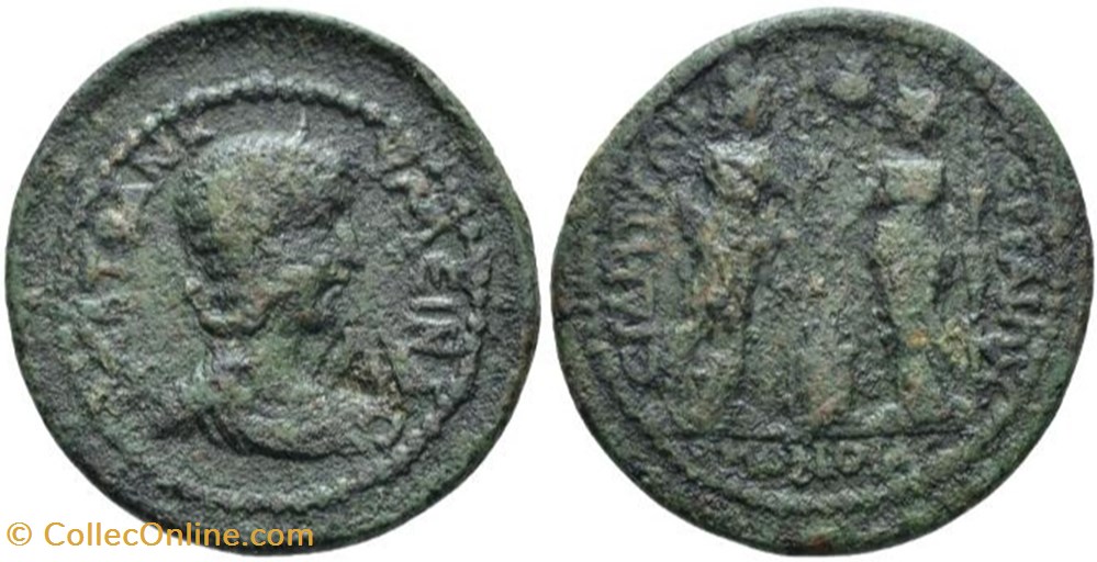 Tranquillina Alliance Side et Perge monnaie antique av jc ap romaine provinciale tranquillina alliance side et perge