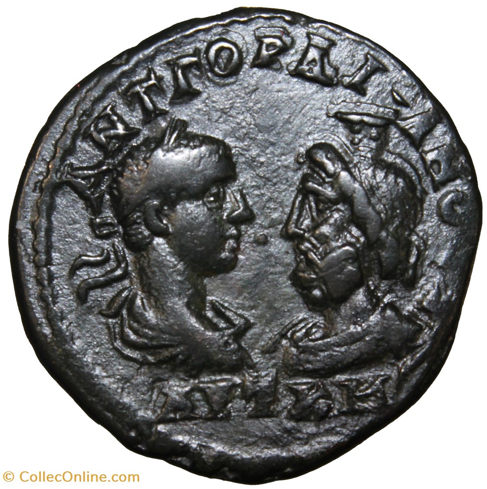 Pentassaria Gordien et Sarapis athena monnaie antique av jc romaine provinciale pentassaria gordien et sarapis athena