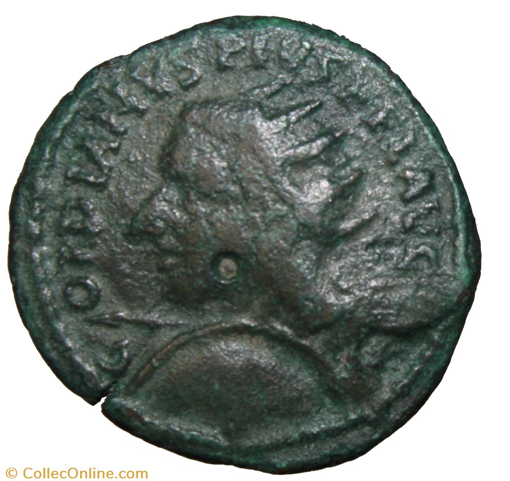 Diassaria Gordien radié avec bouclier, Sarapis monnaie antique jc romaine provinciale diassaria gordien radie avec bouclier sarapis