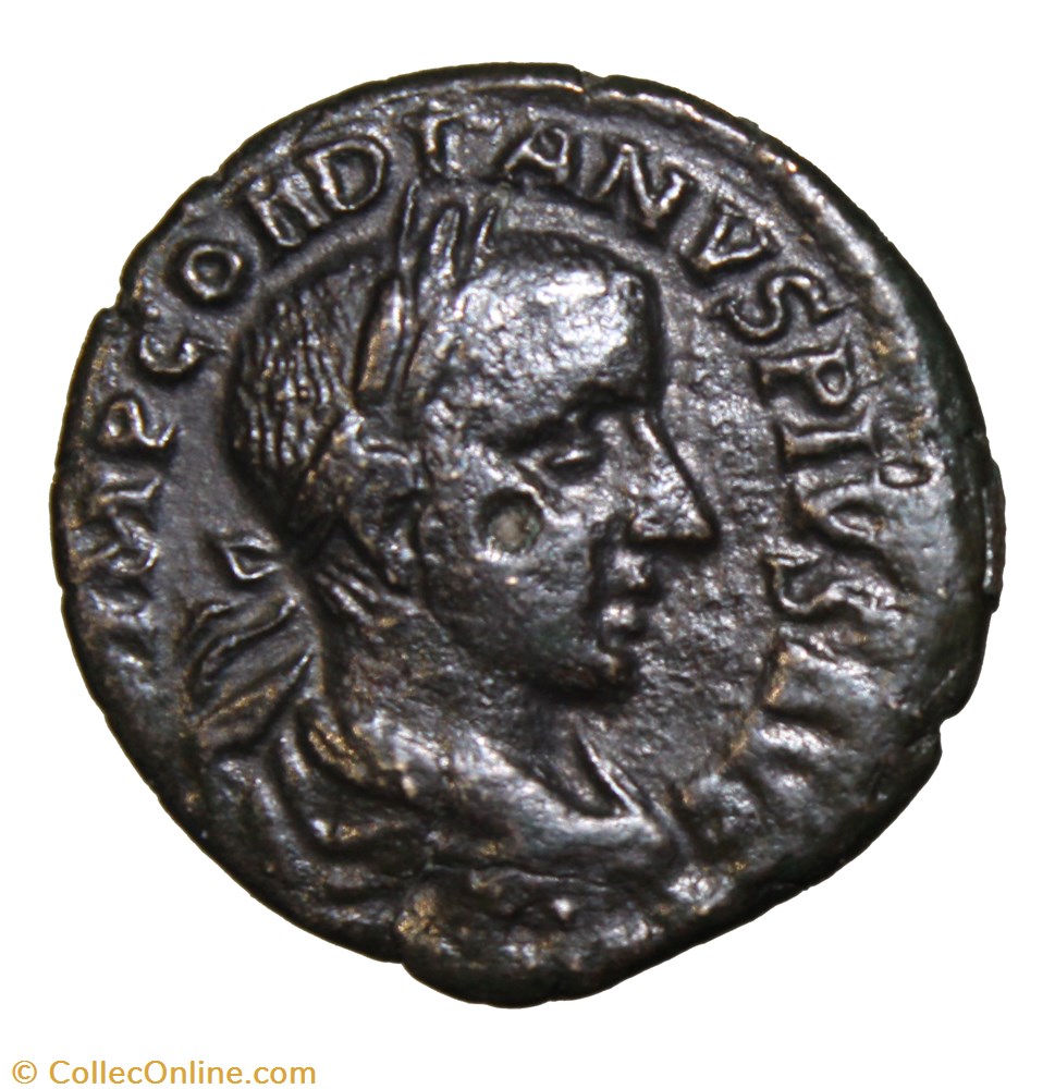 monnaies antiquite av jc ap romaines provinciales diassaria gordien laure temple de divinite incertaine