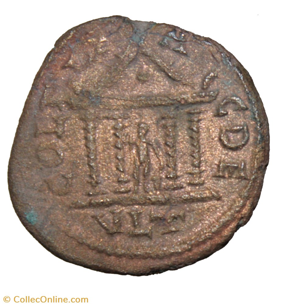 Diassaria Gordien lauré, Temple de divinité incertaine monnaies antiquite av jc ap romaines provinciales diassaria gordien laure temple de divinite incertaine