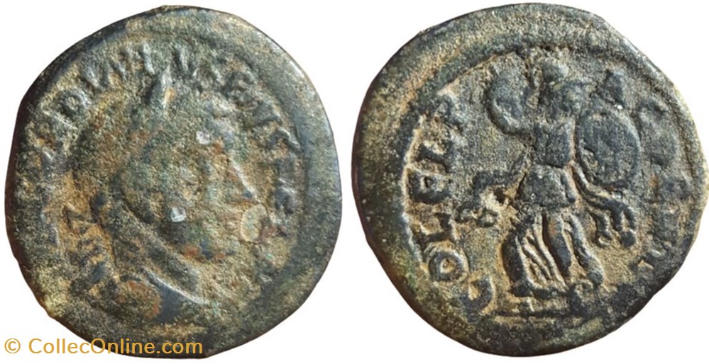 Diassaria Gordien lauré, minerve monnaies antiquite av jc ap romaines provinciales diassaria gordien laure minerve