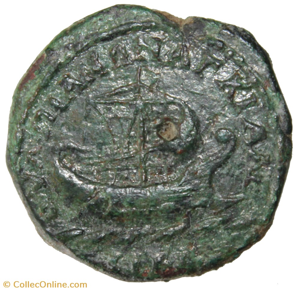 monnaie antique av jc ap romaine provinciale gordien et tranquilline pentassaria galere