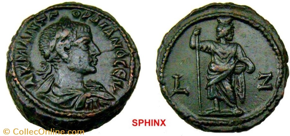 Gordien Auguste an 7 Sarapis monnaie antique av jc romaine provinciale gordien auguste an 7 sarapis