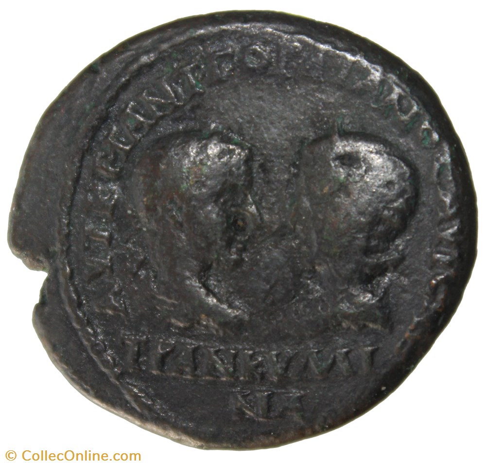 Gordien et Tranquilline Pentassaria Tyche monnaie antique av jc ap romaine provinciale gordien et tranquilline pentassaria tyche