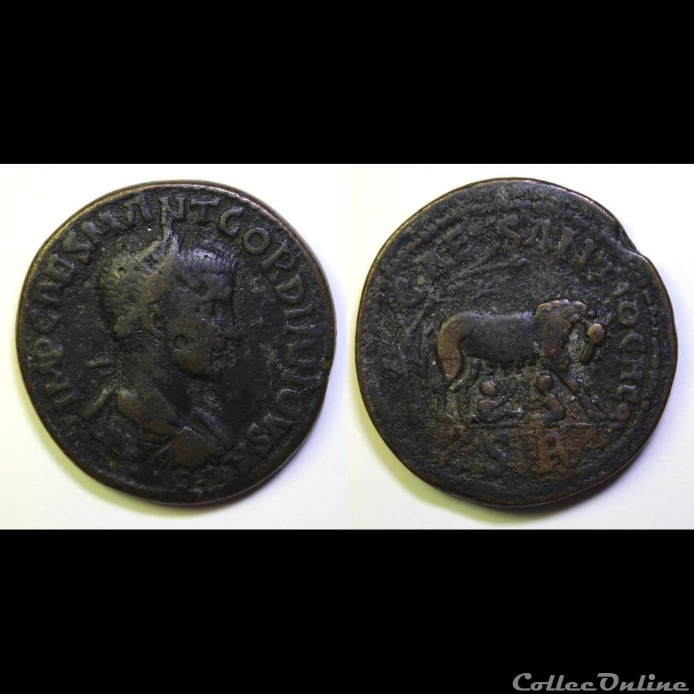 monnaie antique av jc ap romaine provinciale deuxieme emission gordien ae 33 louve sous arbre