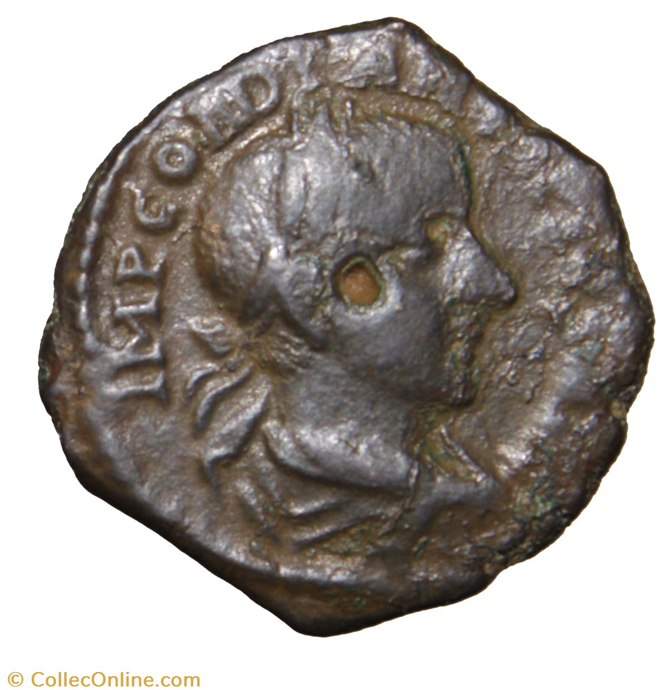Diassaria Gordien lauré, Temple de divinité incertaine monnaies antiquite av jc ap romaines provinciales diassaria gordien laure temple de divinite incertaine