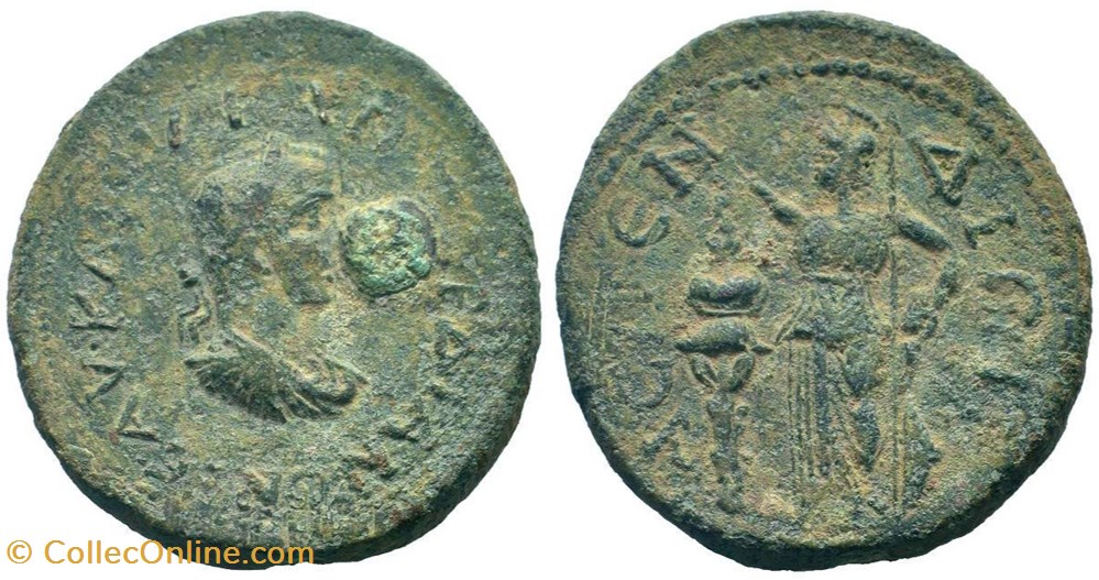 Aspendos Ae30 Athena et trophée monnaies antiquite av jc ap romaines provinciales aspendos ae30 athena et trophee