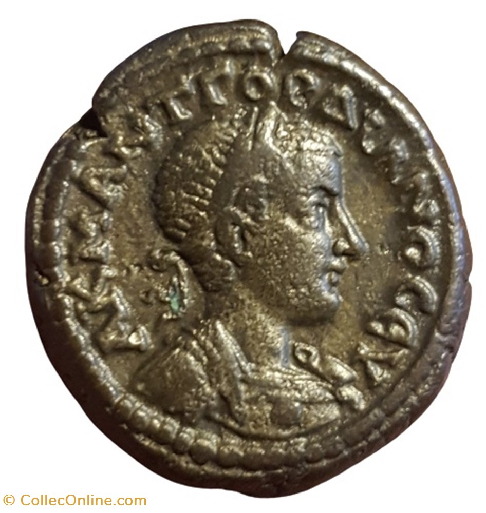 Gordien Auguste an 5 Tyche monnaie antique av jc ap romaine provinciale gordien auguste an 5 tyche