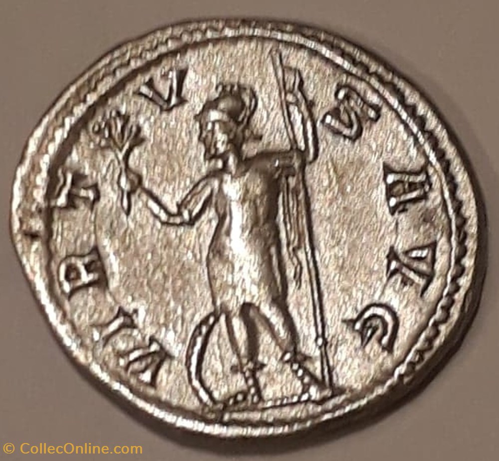 Antoninien 1ere émission Virtus monnaies antiquite av jc ap romaines republicaines imperiales antoninien 1ere emission virtus