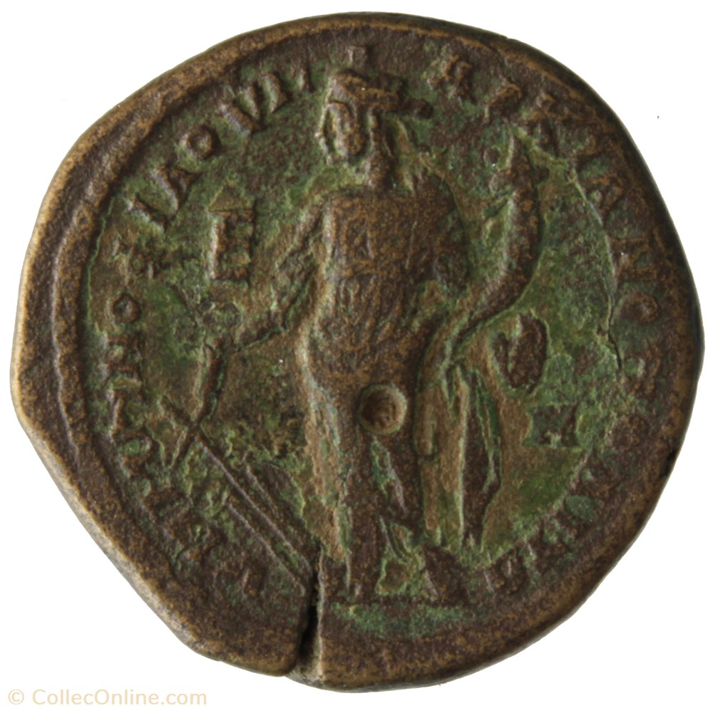 Pentassaria Gordien et Sarapis Tyche monnaie antique av jc romaine provinciale pentassaria gordien et sarapis tyche