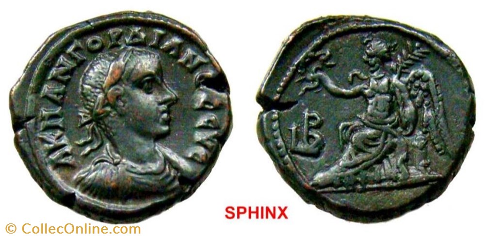 Gordien Auguste an 2 Nike assise monnaie antique av jc ap romaine provinciale gordien auguste an 2 nike assise