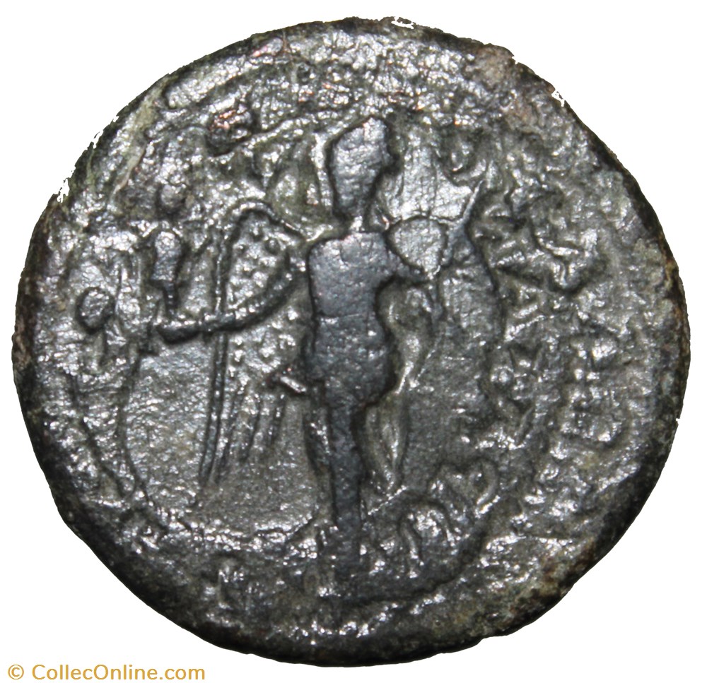 Gordien Triassaria Nike refrappe d'incus 4 monnaie antique av jc romaine provinciale gordien triassaria nike refrappe incus