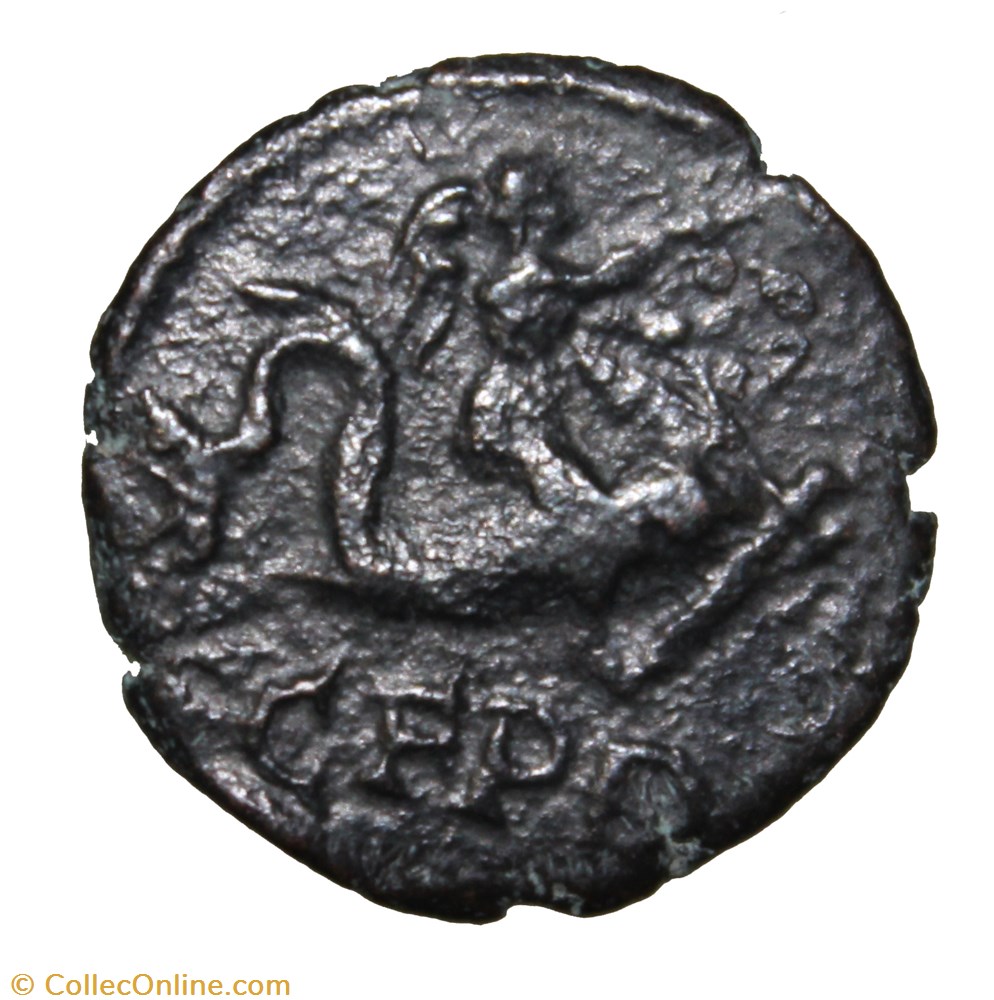 Assarion Gordien Cupidon sur un dauphin monnaie antique av jc ap romaine provinciale assarion gordien cupidon sur un dauphin