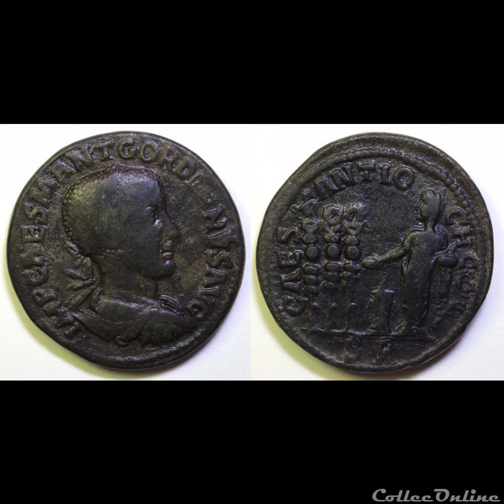 monnaie antique av jc ap romaine provinciale premiere emission gordien ae 33 gordien et 3 etandards