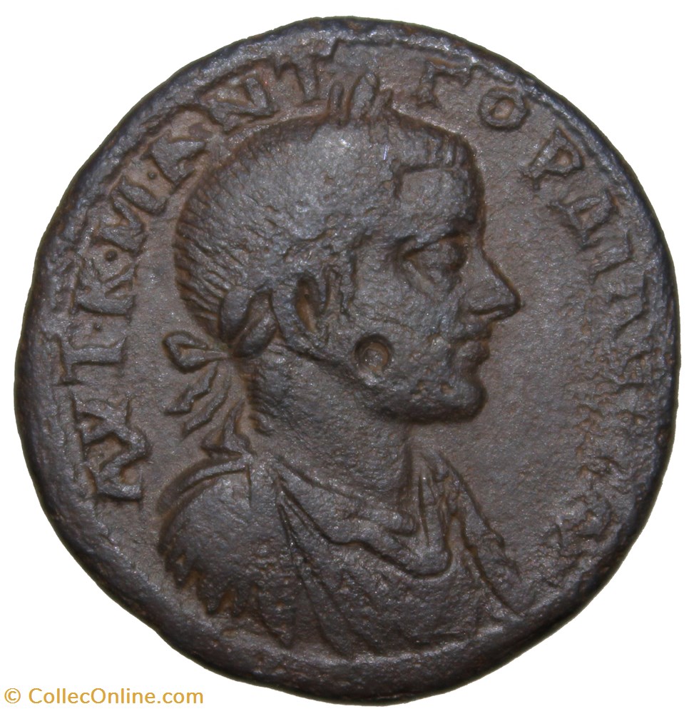 tetrasaria gordien Athena assise monnaie antique av jc ap romaine provinciale tetrasaria gordien athena assise