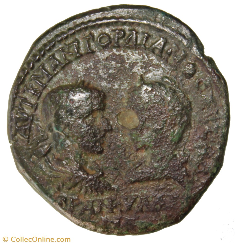 monnaie antique av jc ap romaine provinciale gordien et tranquilline pentassaria galere