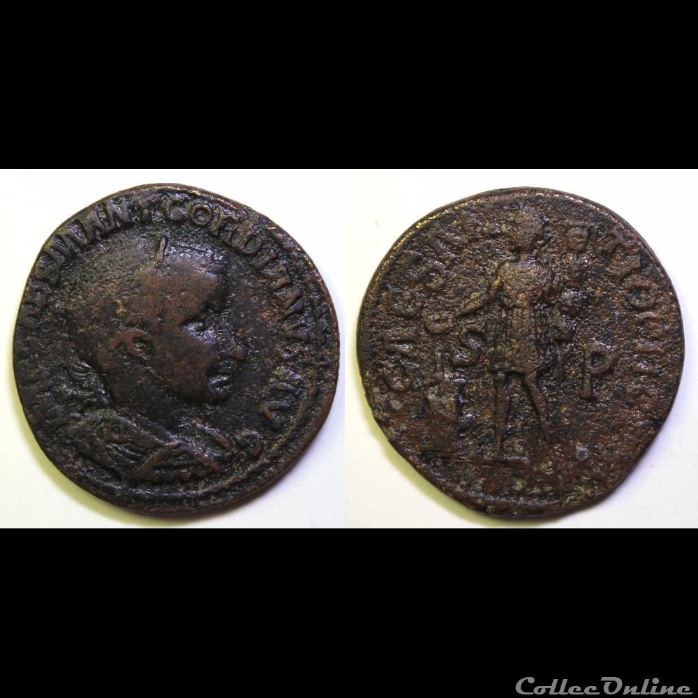 monnaie antique av jc ap romaine provinciale premiere emission gordien ae 33 gordien sacrifiant