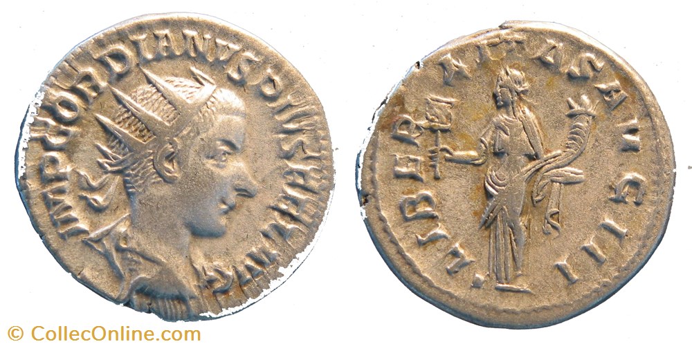 antoninien 3e émission 3e phase Liberalitas fautée monnaie antique av jc ap romaine antoninien 3e emission 3e phase liberalitas fautee