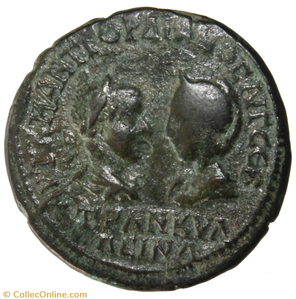 Gordien et Tranquilline Pentassaria Zeus monnaie antique av jc ap romaine provinciale gordien et tranquilline pentassaria zeus