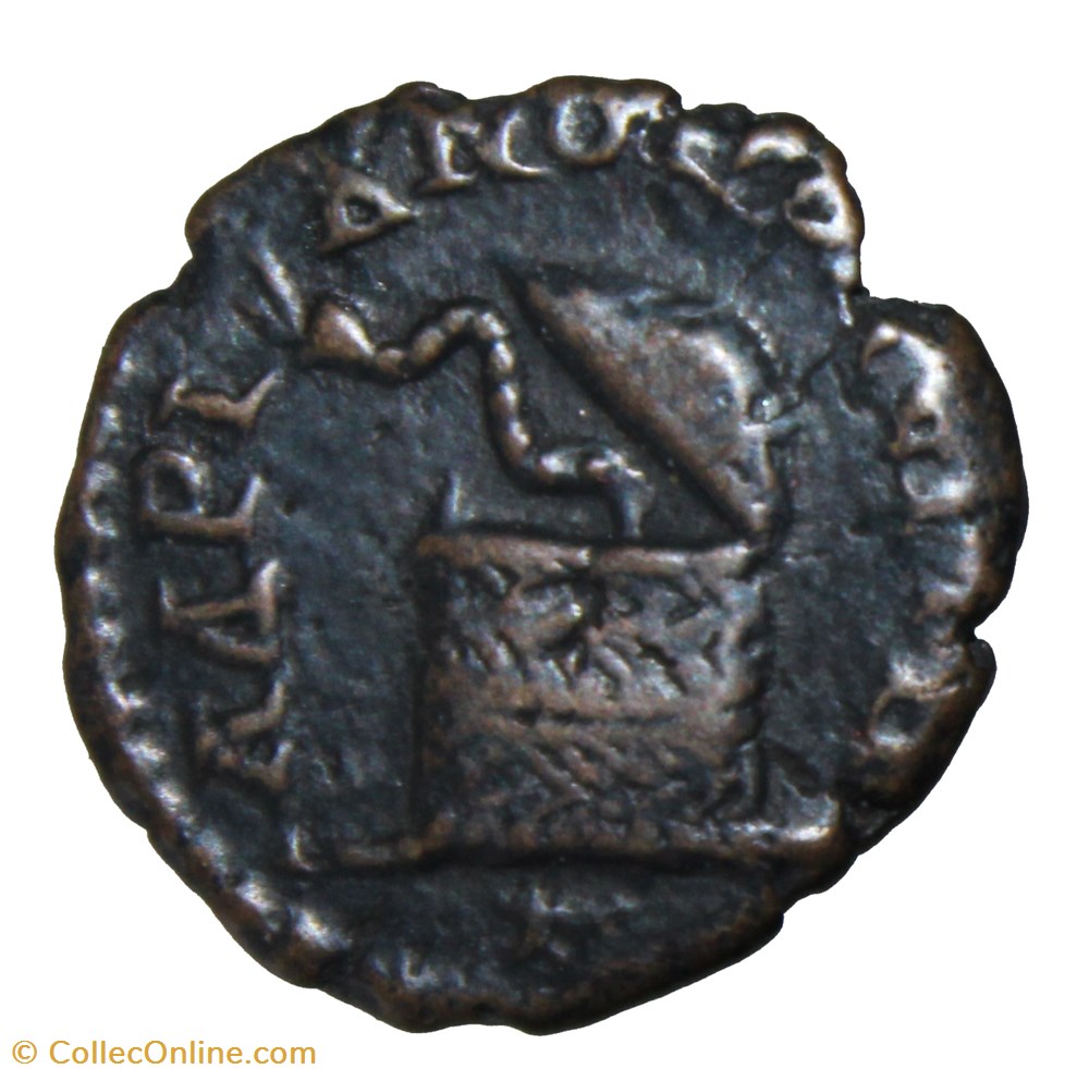monnaie antique av jc ap romaine provinciale gordien assarion panier et serpent