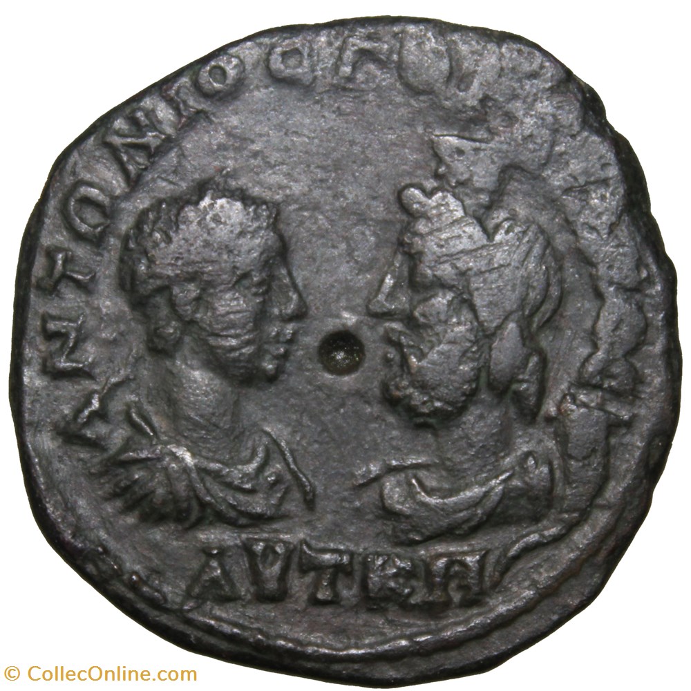 monnaie antique av jc romaine provinciale pentassaria gordien et sarapis texte