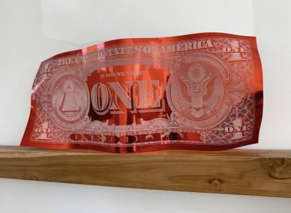 art antiquites sculptures aluminium one dollar red limited edition 2021
