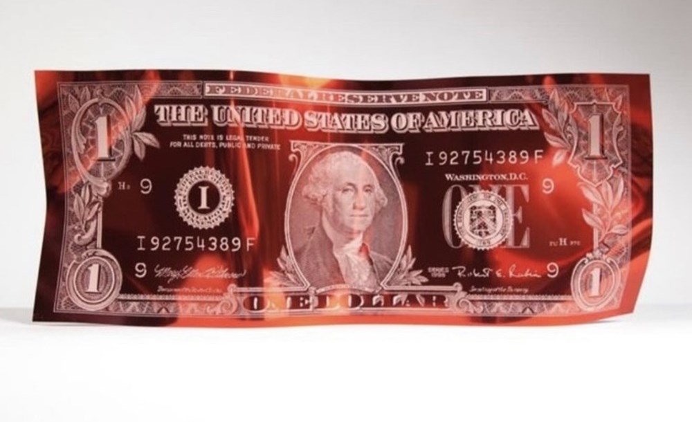 art antiquites sculptures aluminium one dollar red limited edition 2021